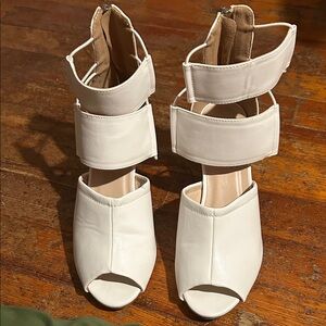 Zara White Strappy Heels